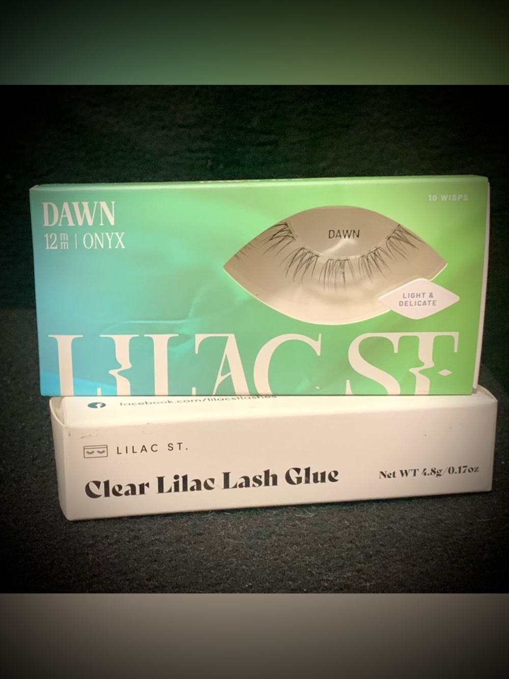 Lilac St. “Dawn” Faux Lashes (12mm Onyx) + Clear Lash Glue Bundle NEW